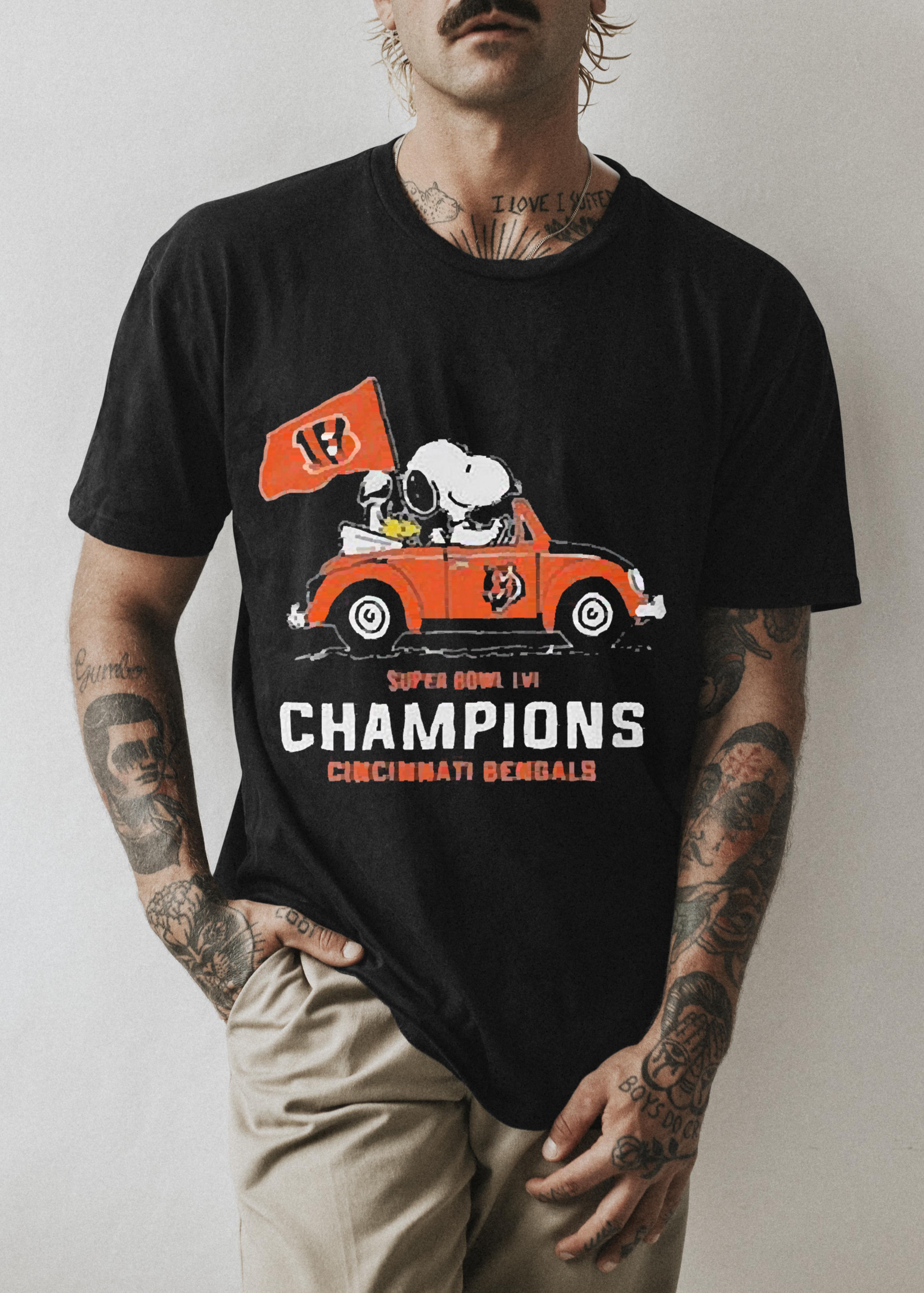 Snoopy Super Bowl Lvi Champions Cincinnati Bengals Shirt 1