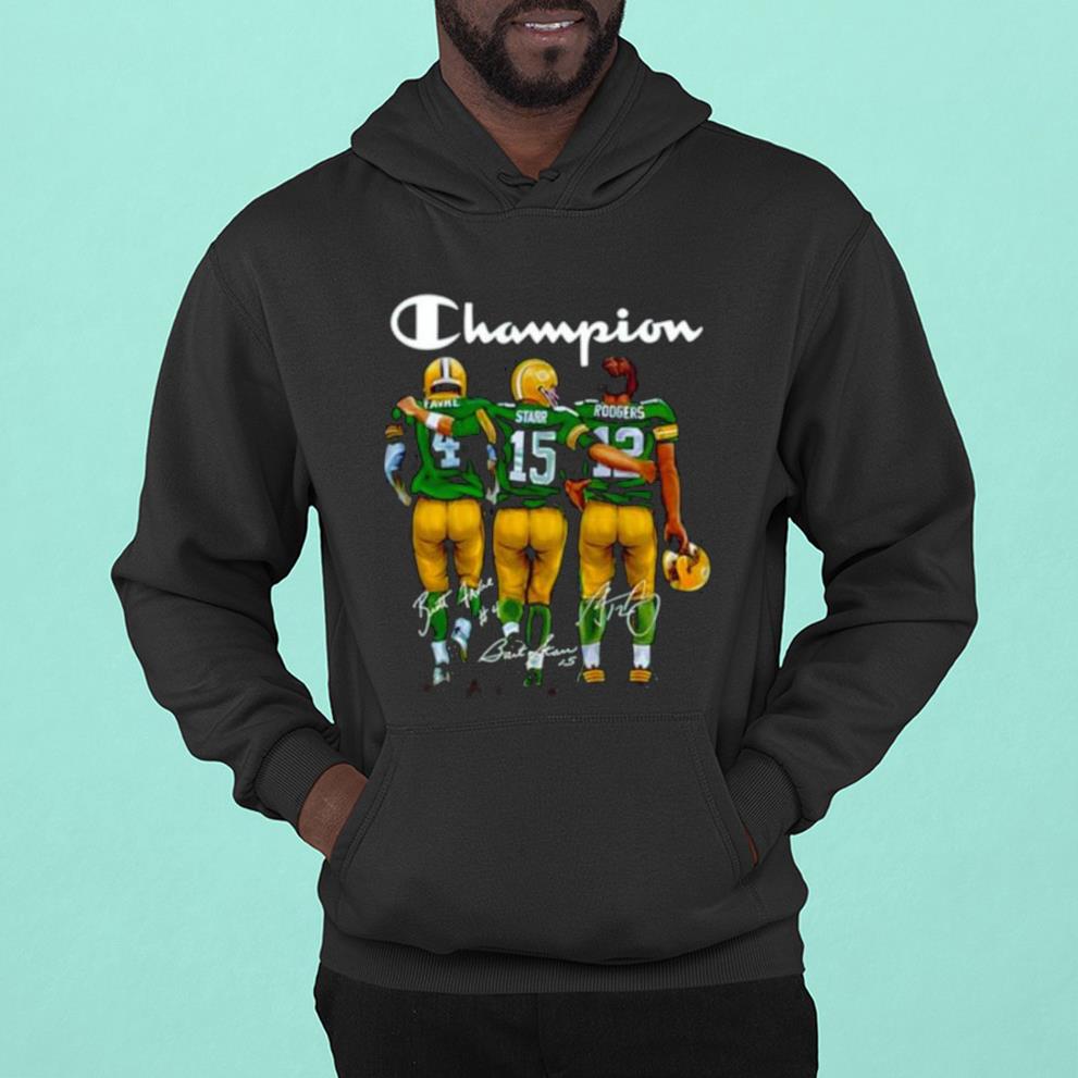 Champion Green Bay Packers Starr 15 Rodgers 12 Favre 4 Signatures 2023 Shirt 1 Thebeatlestshirt News