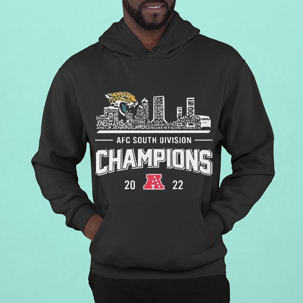 Jacksonville Jaguars Player Names Skyline 2022 AFC South Division Champions shirt 1
