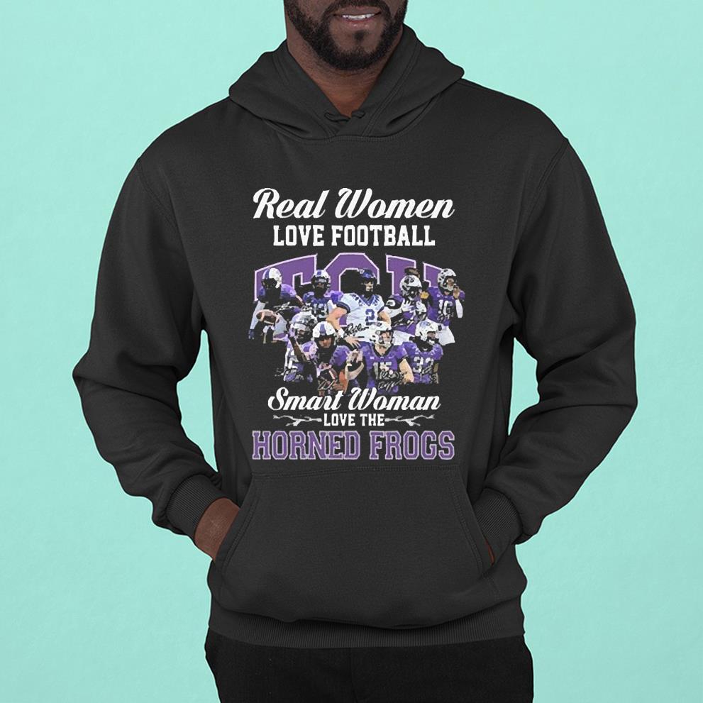 m111 real women football smart women love the horned frogs signatures shirt hoodie - Real Women Football Smart Women Love The Horned Frogs Signatures shirt