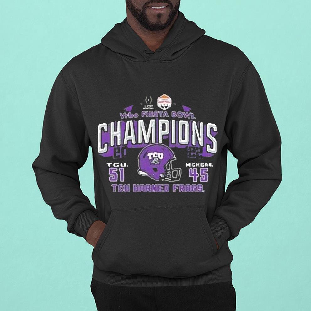 Tcu Horned Frogs Vs Michigan Wolverines 51-45 Vrbo Fiesta Bowl Champions 2022 Shirt 1