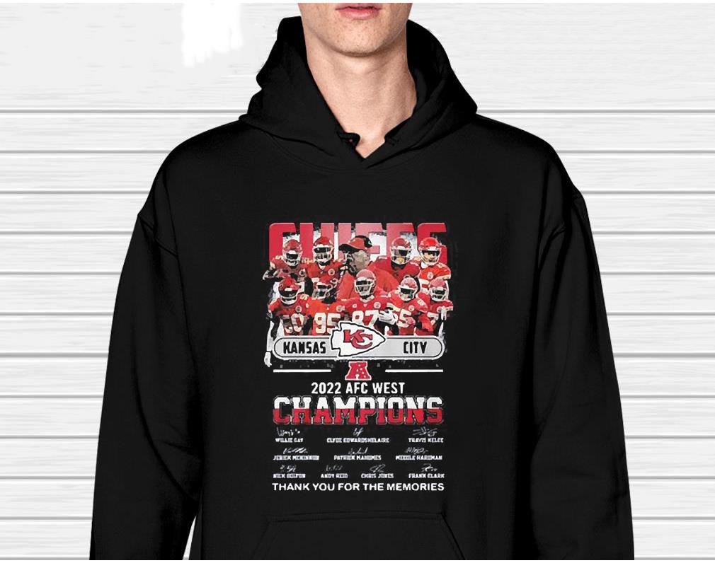 m121 2022 afc west champions kansas city chiefs signatures thank you shirt hoodie - 2022 AFC West Champions Kansas City Chiefs Signatures Thank You Shirt