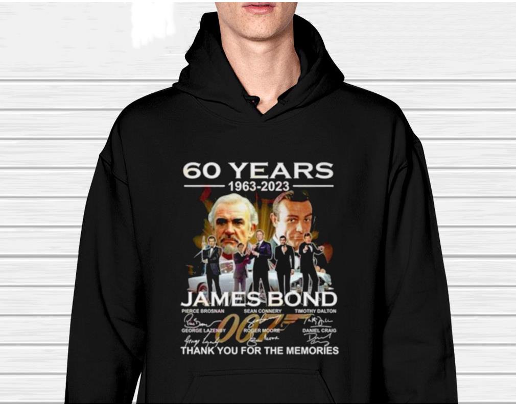 60 Years 1963 2023 James Bond Thank You For The Memories Signatures Shirt 1