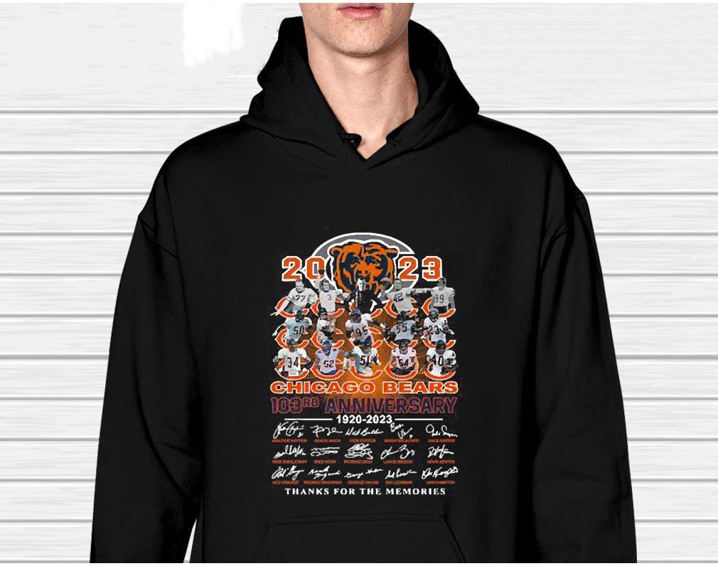 Chicago Bears 2023 103rd Anniversary 1920 2023 Signatures Thanks For The Memories Shirt 1 Thebeatlestshirt News