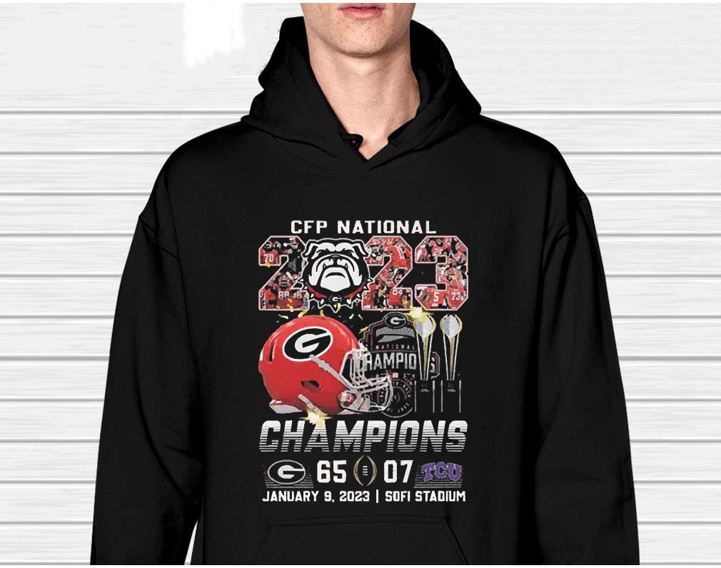 Georgia Bulldogs Vs TCU Horned Frogs 65-07 2023 CFP National Champions shirt 1