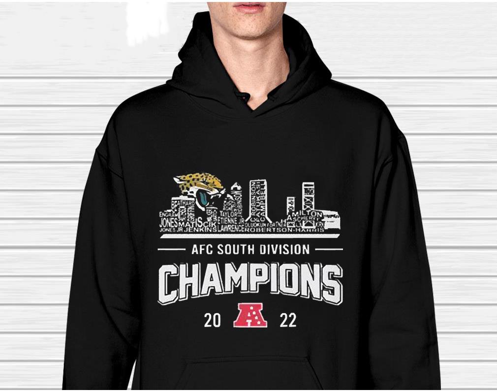Jacksonville Jaguars Player Names Skyline 2022 AFC South Division Champions shirt 1