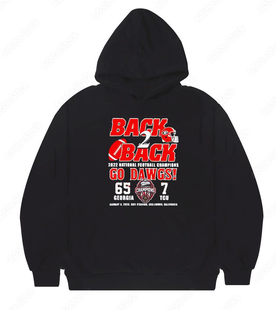 Georgia Bulldogs back 2 back 2022 national football champions go dawgs 65-7 shirt 1