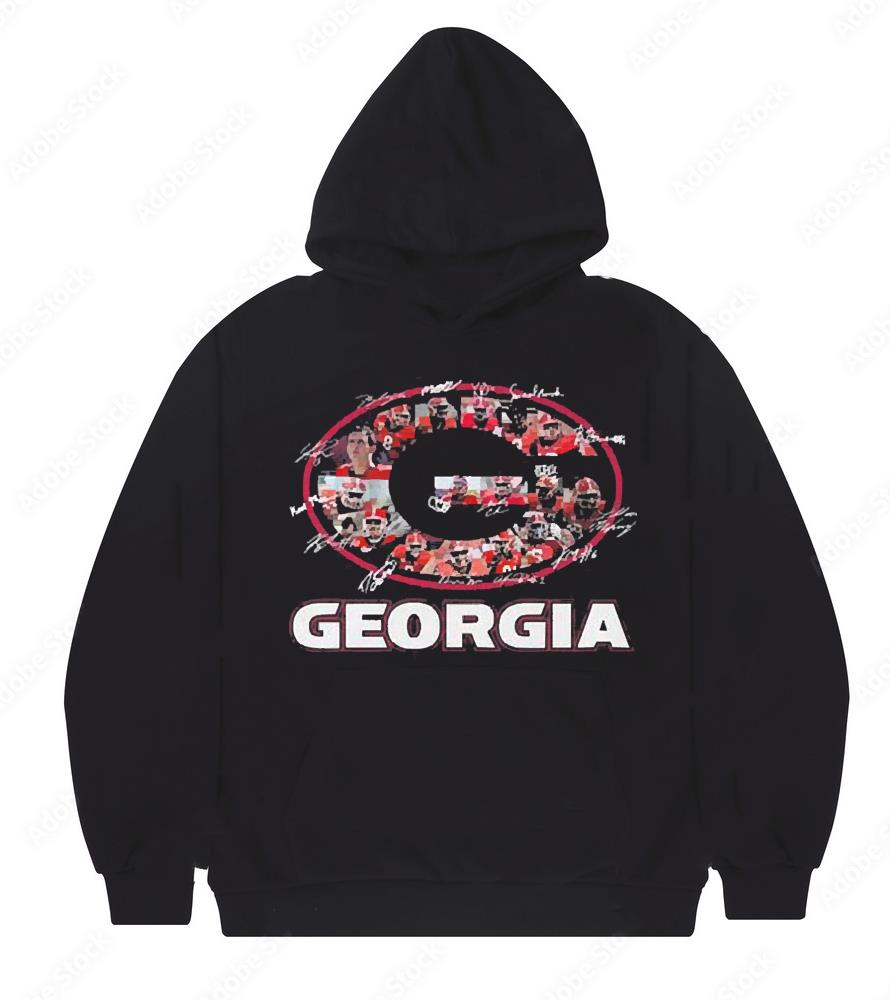 Georgia Bulldogs Team Football Players Logo Signatures shirt 1
