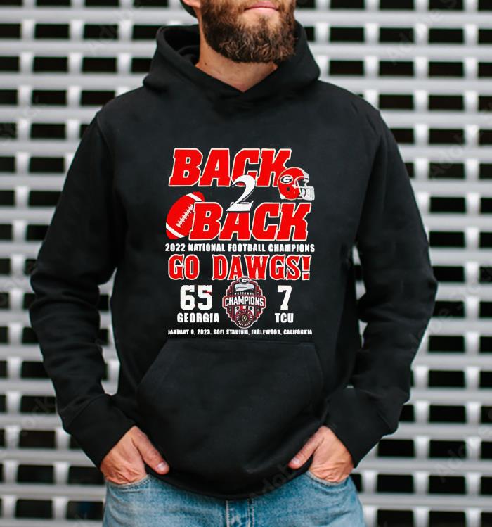 Georgia Bulldogs back 2 back 2022 national football champions go dawgs 65-7 shirt 1