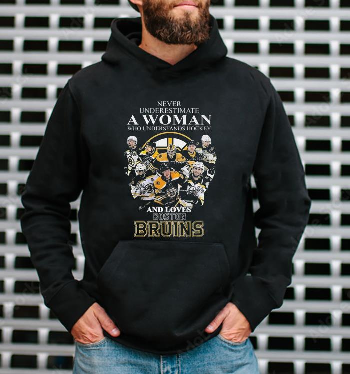 Never underestimate a woman who understands hockey and loves boston bruins signatures 2023 shirt 1