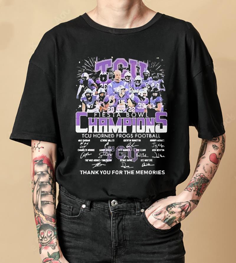Tcu 2022 Fiesta Bowl Champions Tcu Horned Frogs Football Thank You For The Memories Signatures Shirt 1