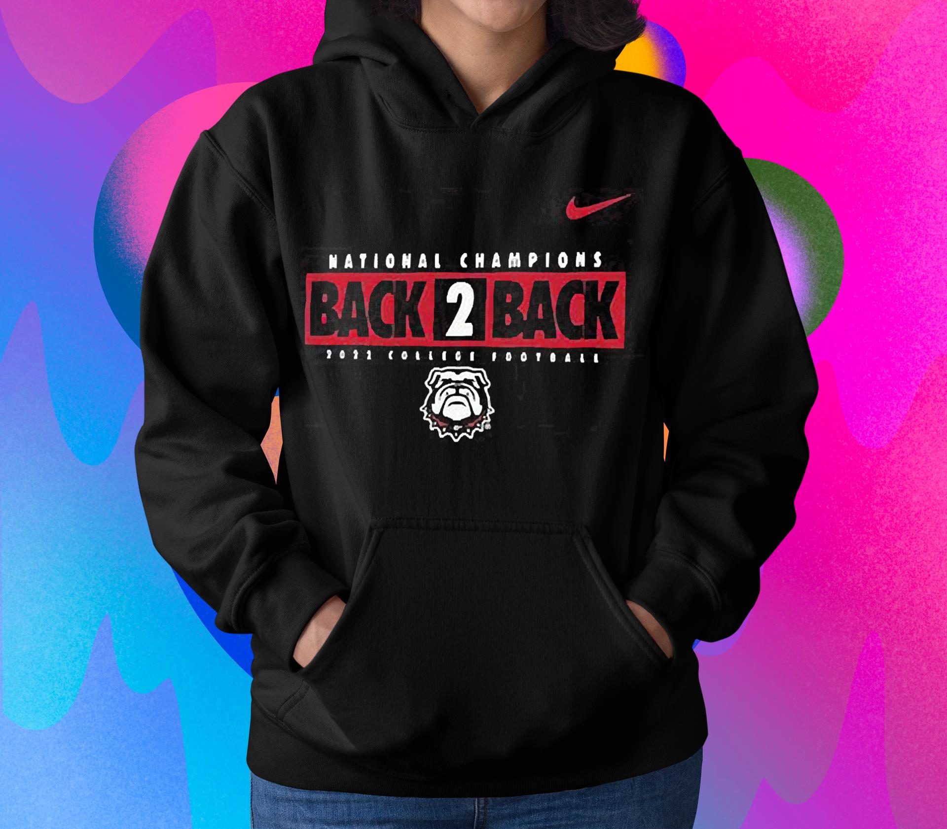 m161 georgia bulldogs nike backtoback college football playoff national champions shirt hoodie - Georgia Bulldogs Nike Back-To-Back College Football Playoff National Champions Shirt