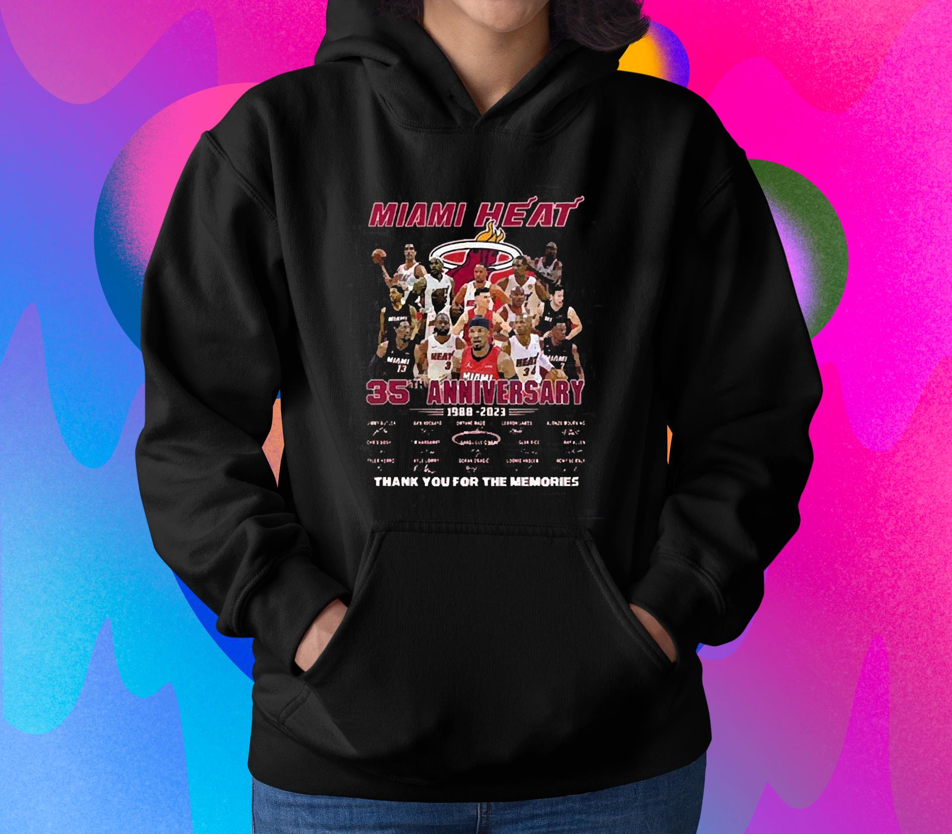 Miami Heat 35th Anniversary 1988-2023 Thank You For The Memories Signatures Shirt 1