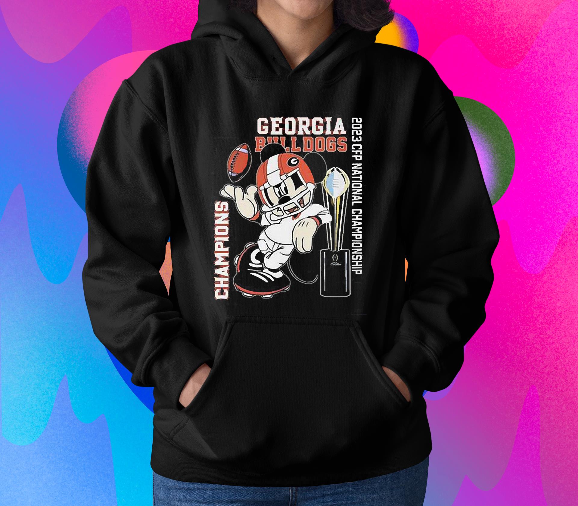 Mickey Mouse Georgia Bulldogs 2023 Cfp National Championship Champions Shirt 1