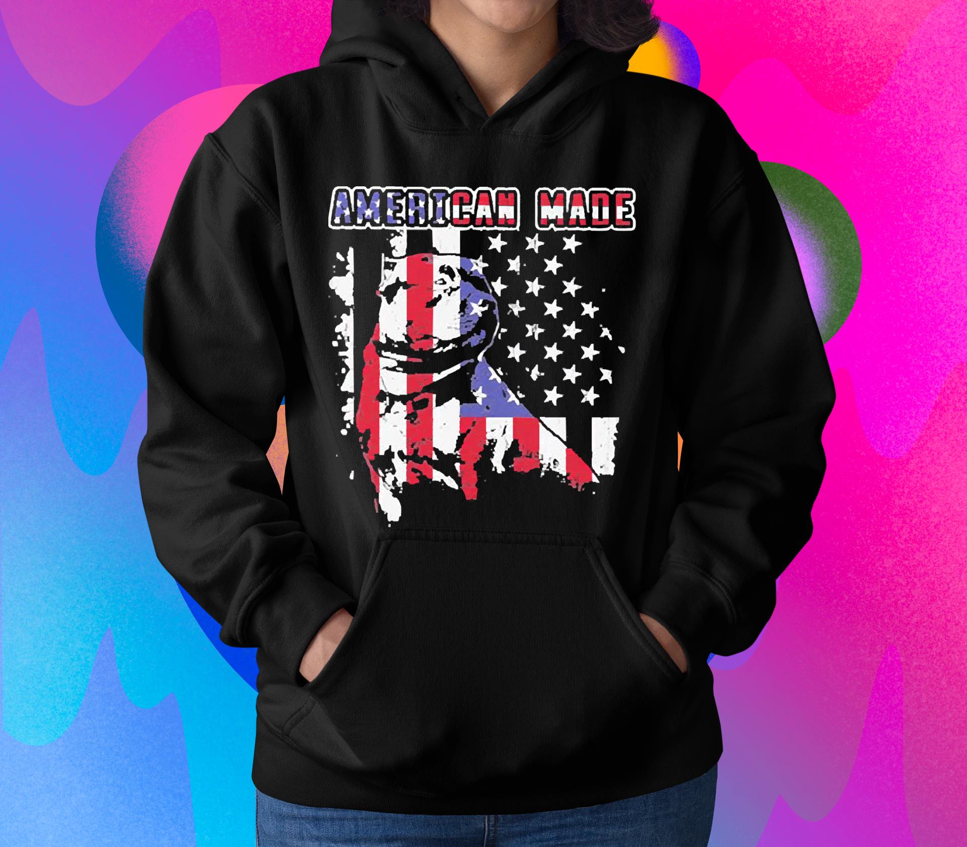 Pitbull American made flag shirt 1