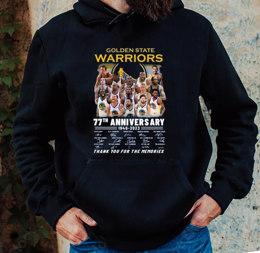 Golden State Warriors 77th Anniversary 1946-2023 Thank You For The Memories Signatures Shirt 1
