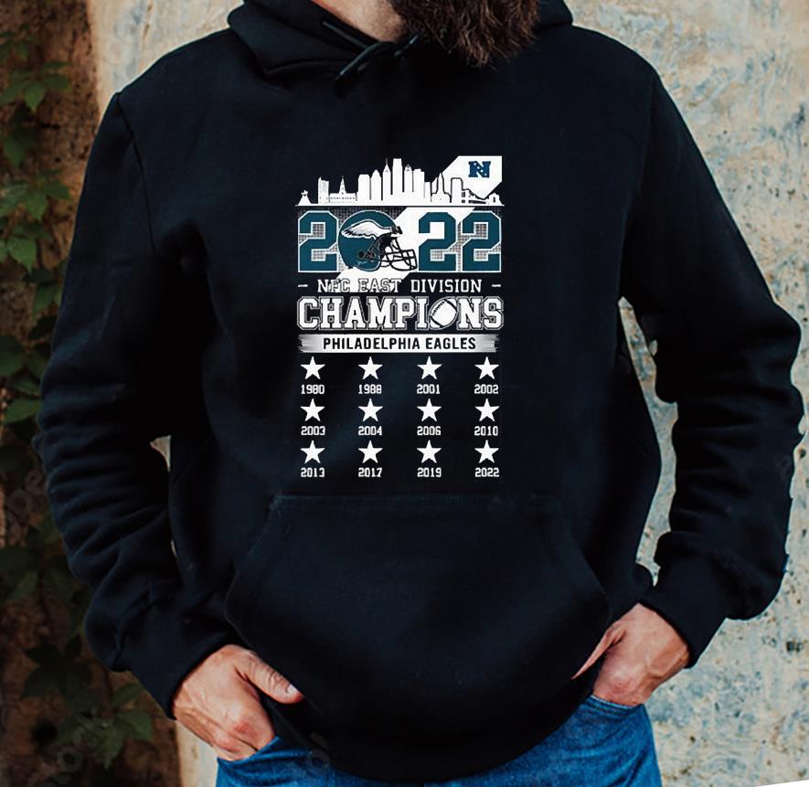 m181 philadelphia eagles skyline 2022 nfc east division champions shirt hoodie - Philadelphia Eagles Skyline 2022 Nfc East Division Champions Shirt
