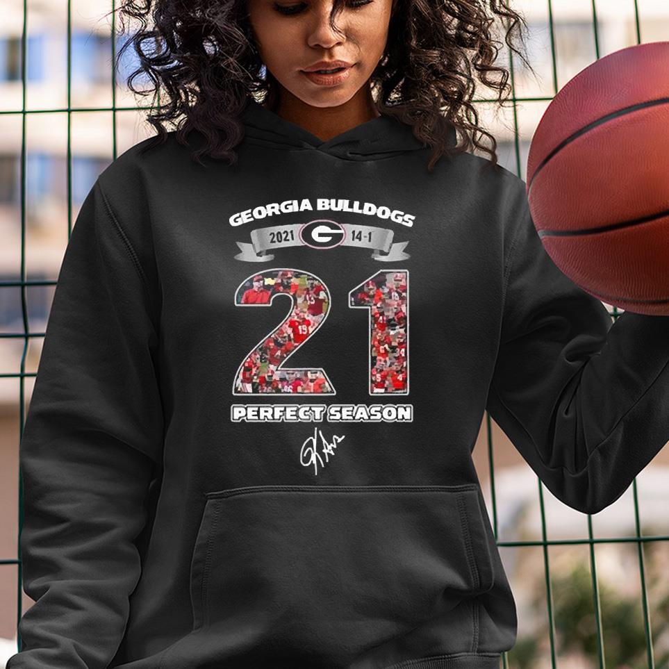 Georgia Bulldogs 2021 14-1 Perfect Season signature shirt 1
