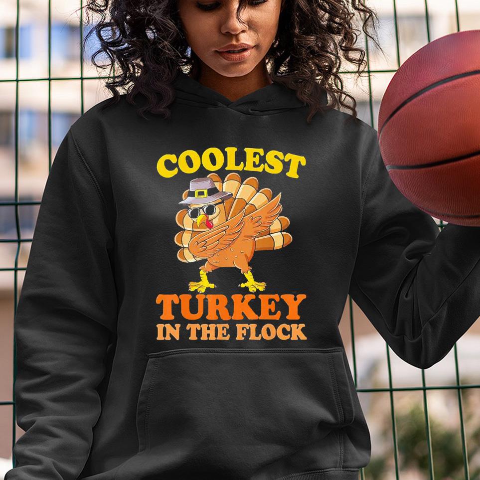 Turkey Dabbing Coolest Turkey In The Flock Thanksgiving Shirt 1