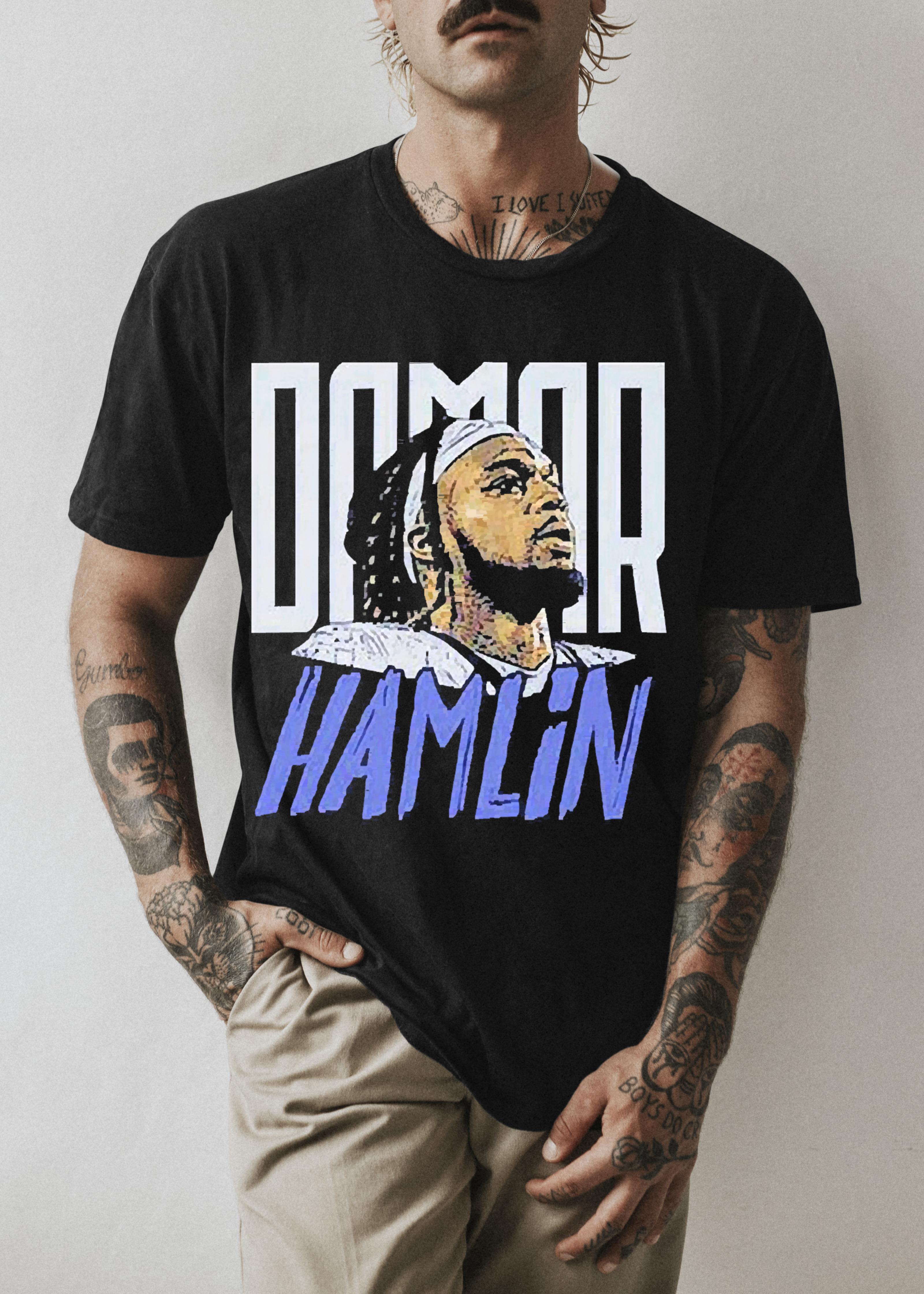 Damar hamlin buffalo player portrait football shirt 1 Thebeatlestshirt News
