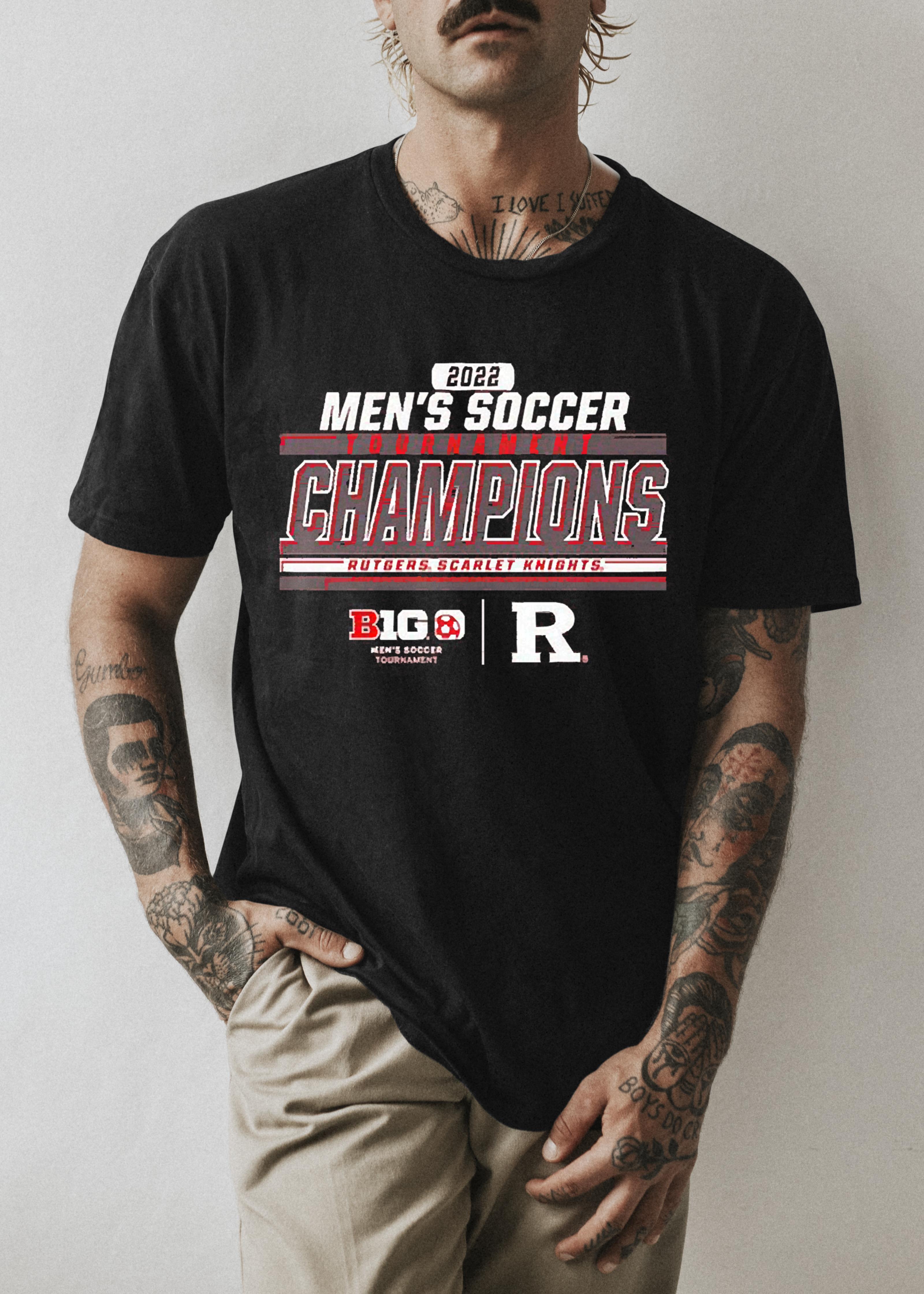 Rutgers Scarlet Knights Big Ten Men’s Soccer Conference Tournament Champions Locker Room 2022 Shirt 1