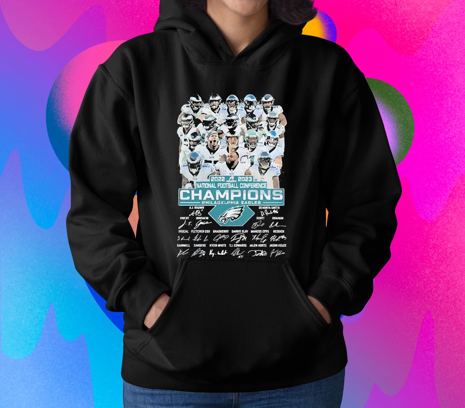 2022-2023 National Football Conference Champions Philadelphia Eagles Signatures shirt 1