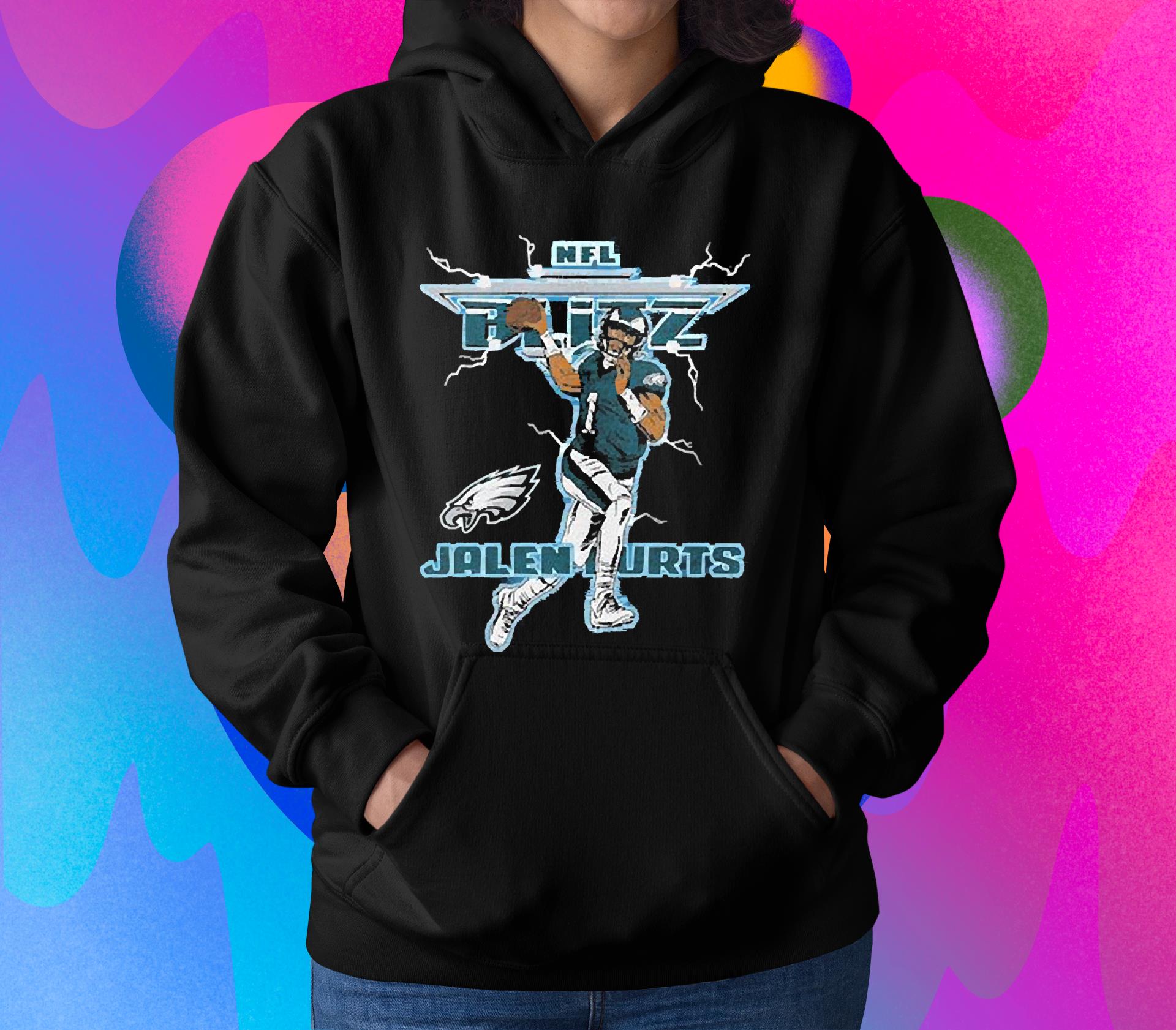 m22 jalen hurts charcoal philadelphia eagles nfl blitz player shirt hoodie - Jalen hurts charcoal philadelphia eagles nfl blitz player shirt