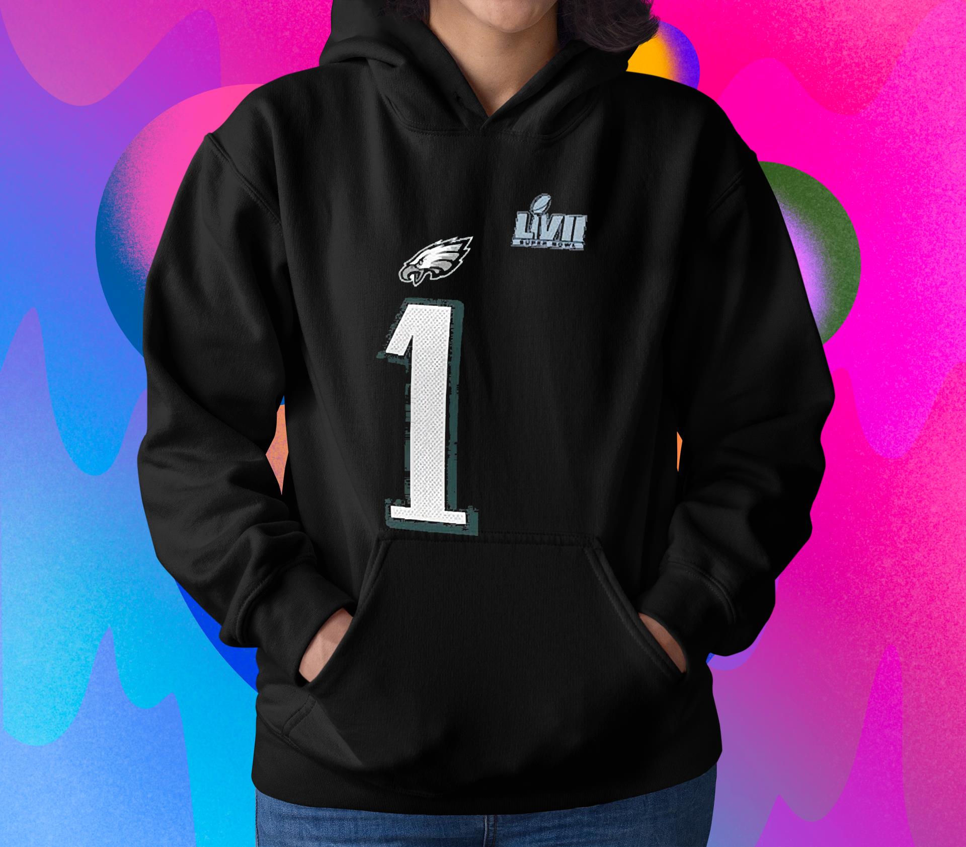Jalen hurts philadelphia eagles super bowl lvii shirt 1