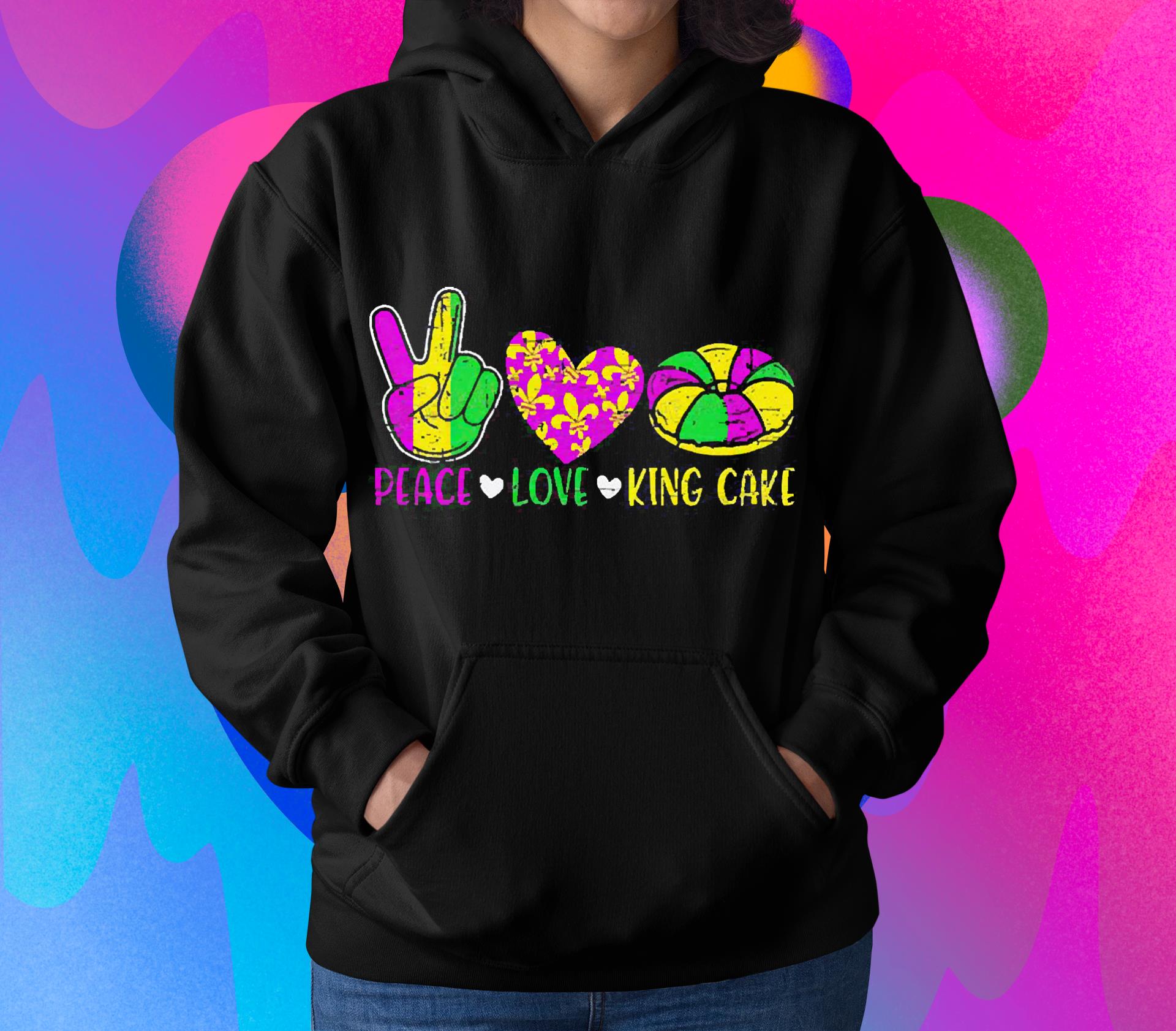 Mardi Gras peace love King cake shirt 12
