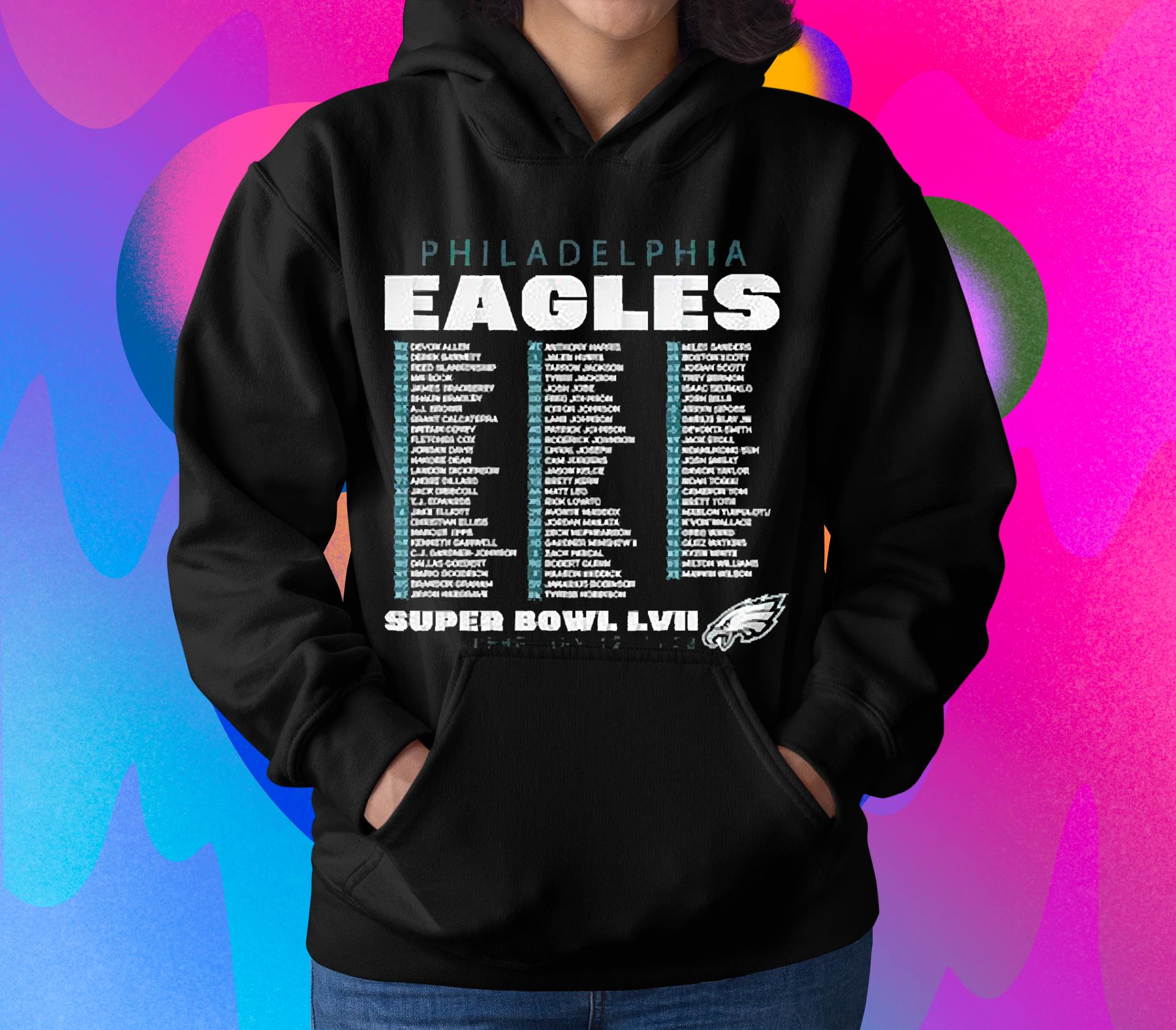 Philadelphia eagles super bowl lvii varsity roster February 12 2023 shirt 1 Thebeatlestshirt News