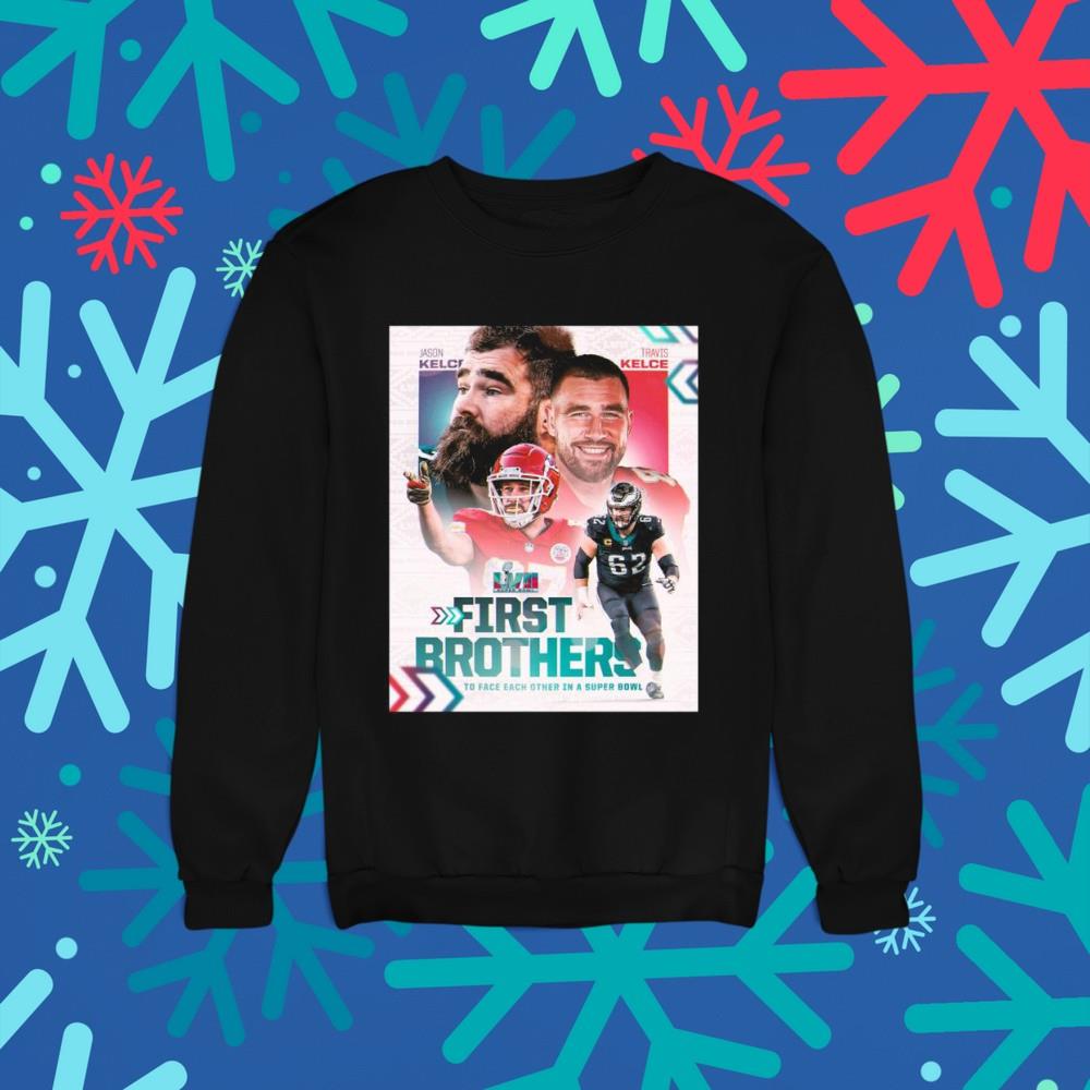 m22 philadelphia eagles vs kansas city chiefs jason kelce vs sweatshirt - Philadelphia Eagles Vs Kansas City Chiefs Jason Kelce Vs Travis Kelce First Brothers To Face Each Other In A Super Bowl shirt
