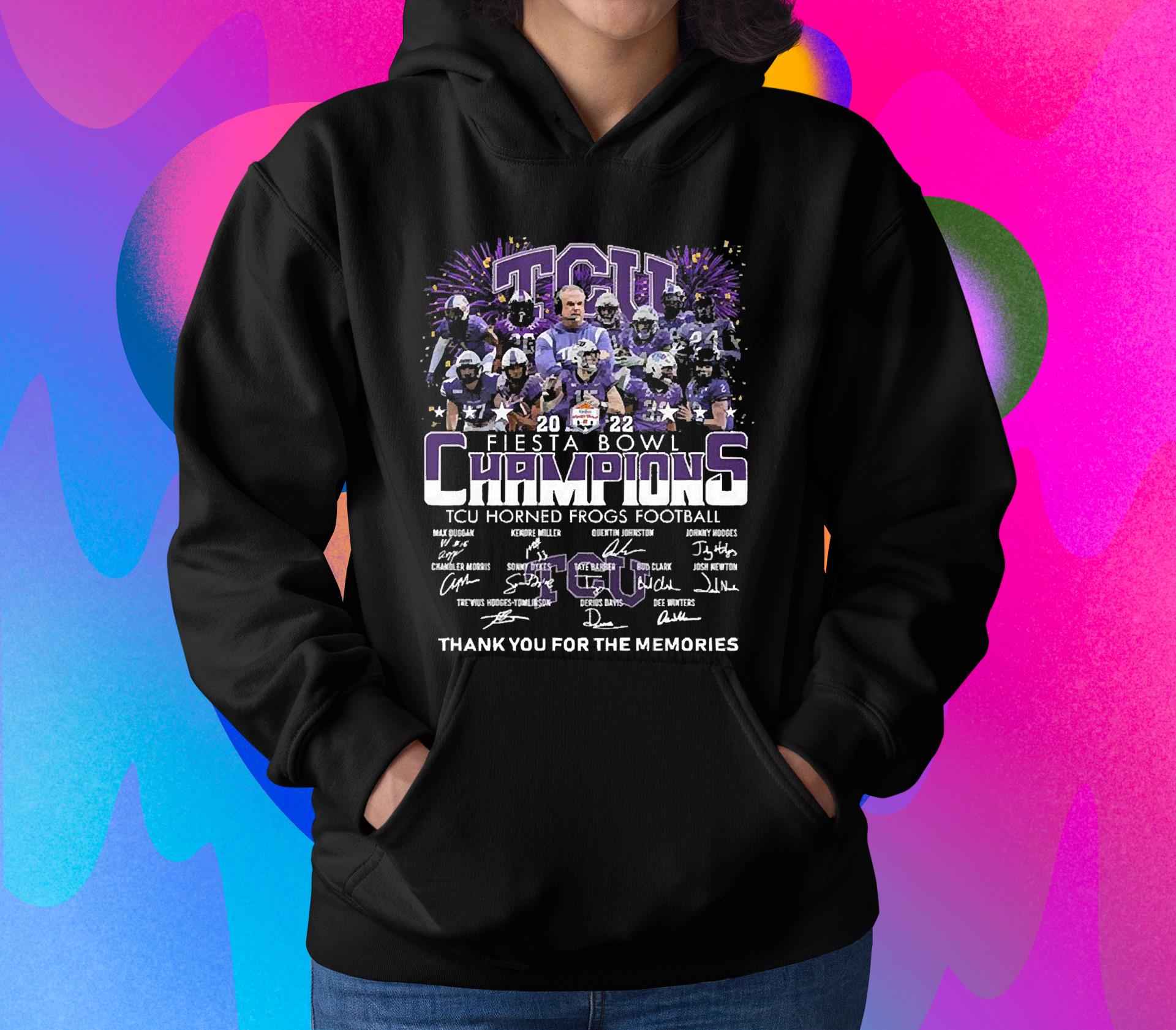 Tcu 2022 Fiesta Bowl Champions Tcu Horned Frogs Football Thank You For The Memories Signatures shirt 1
