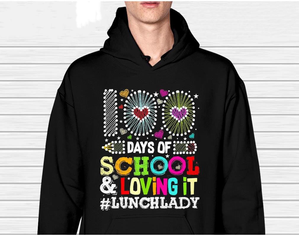 Happy 100 Days Of School And Loving It Lunch Lady Black Shirt 1 Thebeatlestshirt News