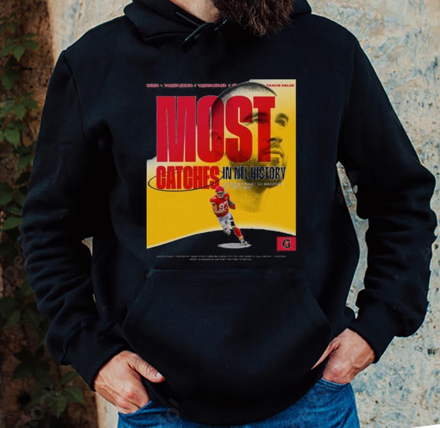 Travis Kelce most catches in NFL history shirt 1