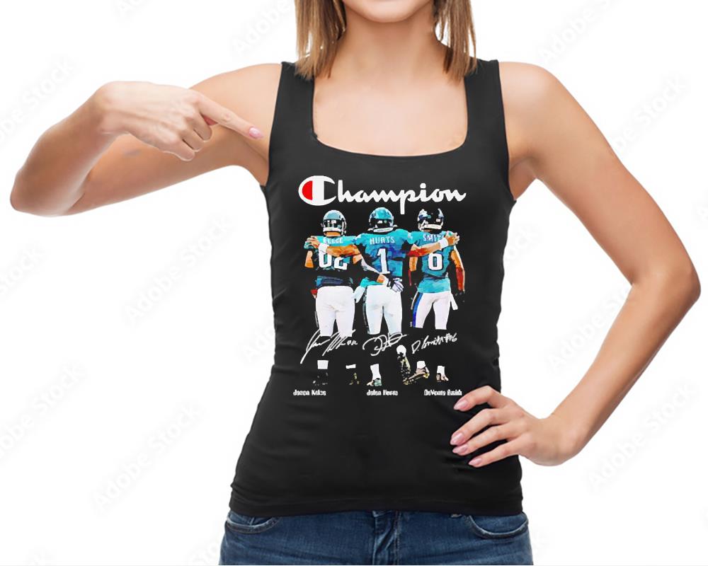 Philadelphia Eagles champion Kelce Hurts and Smith signatures shirt