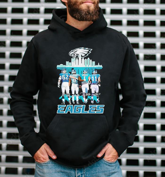 m42 philadelphia eagles city players kelce smith hurts brown shirt hoodie - Philadelphia Eagles city players Kelce Smith Hurts Brown shirt