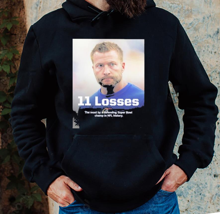 11 losses the most by a defending super bowl champ in NFL history shirt 1
