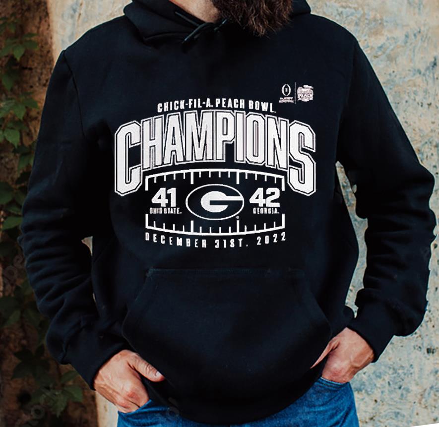m61 chick fil a peach bowl champions georgia bulldogs 41 42 shirt hoodie - Chick Fil A peach Bowl Champions Georgia bulldogs 41 42 shirt