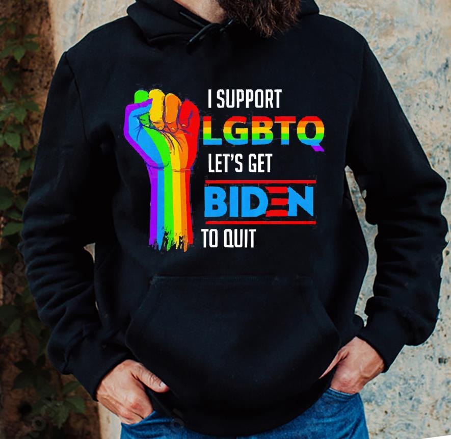 I support LGBTQ let’s get Biden to quit shirt 1