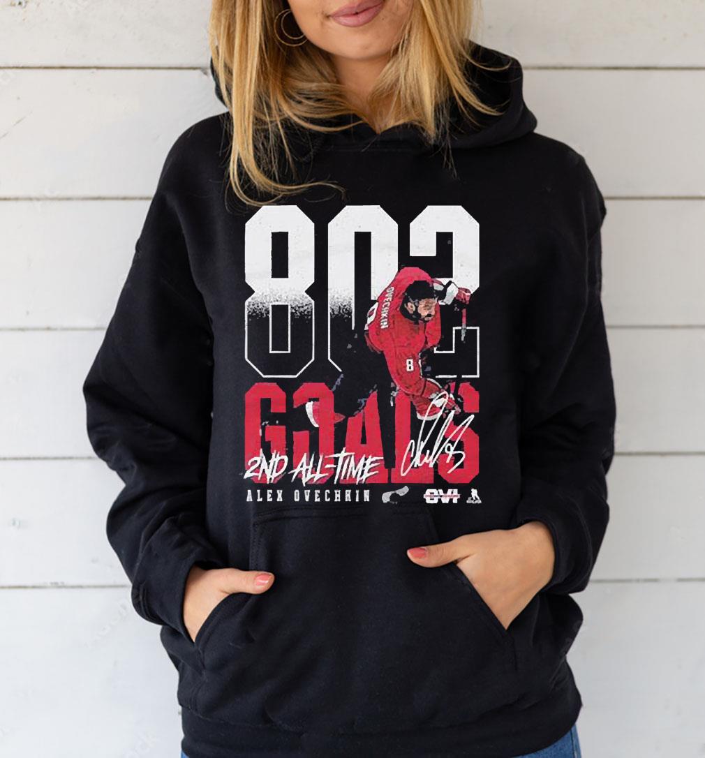 Alex Ovechkin Washington 2nd All Time Goals WHT Shirt 1