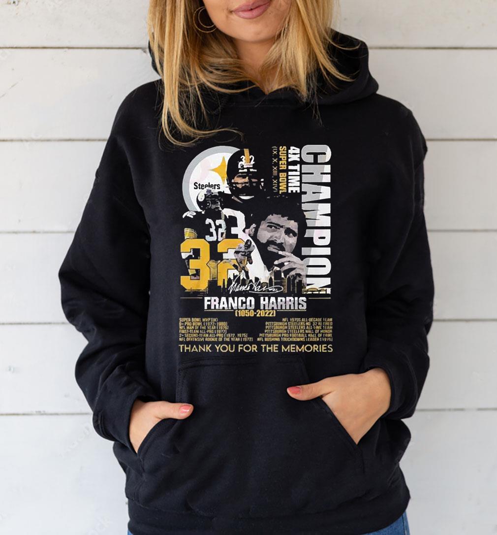 Champions 4x time super bowl franco harris 1050 2022 thank you for the memories shirt 1