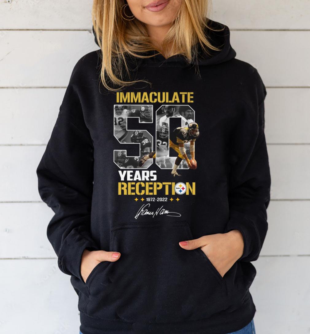 Immaculate Franco Harris 50 Years Reception Pittsburgh Steelers Signature Shirt 1