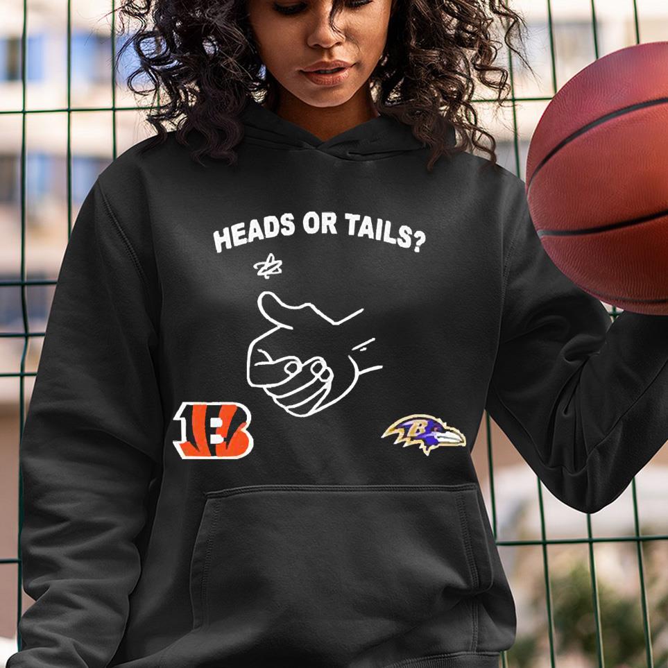 Cincinnati bengals and baltimore ravens heads or tails 2023 shirt 1