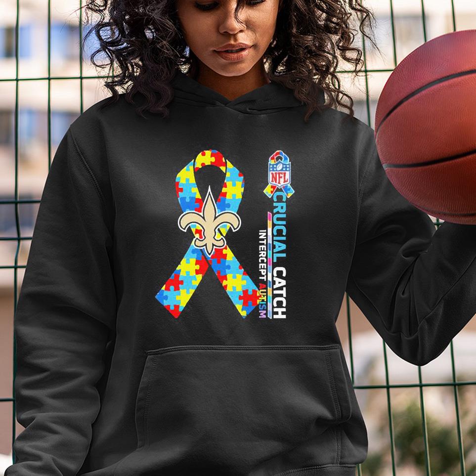 New Orleans Saints Crucial Catch Intercept Autism Shirt 1
