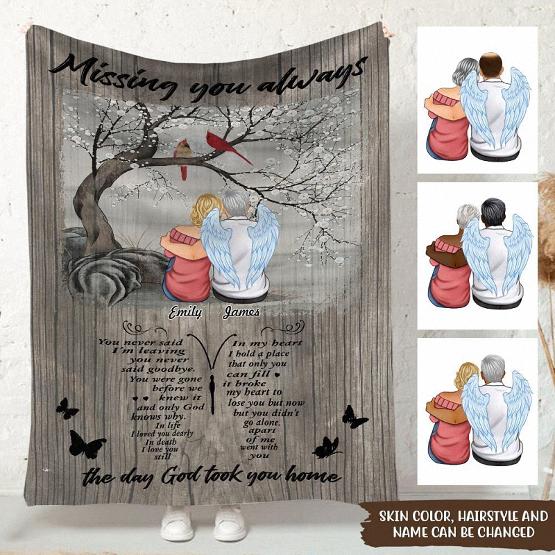 Memorial Custom Blanket Missing You Always The Day God Took You Home Widow Personalized Gift 5