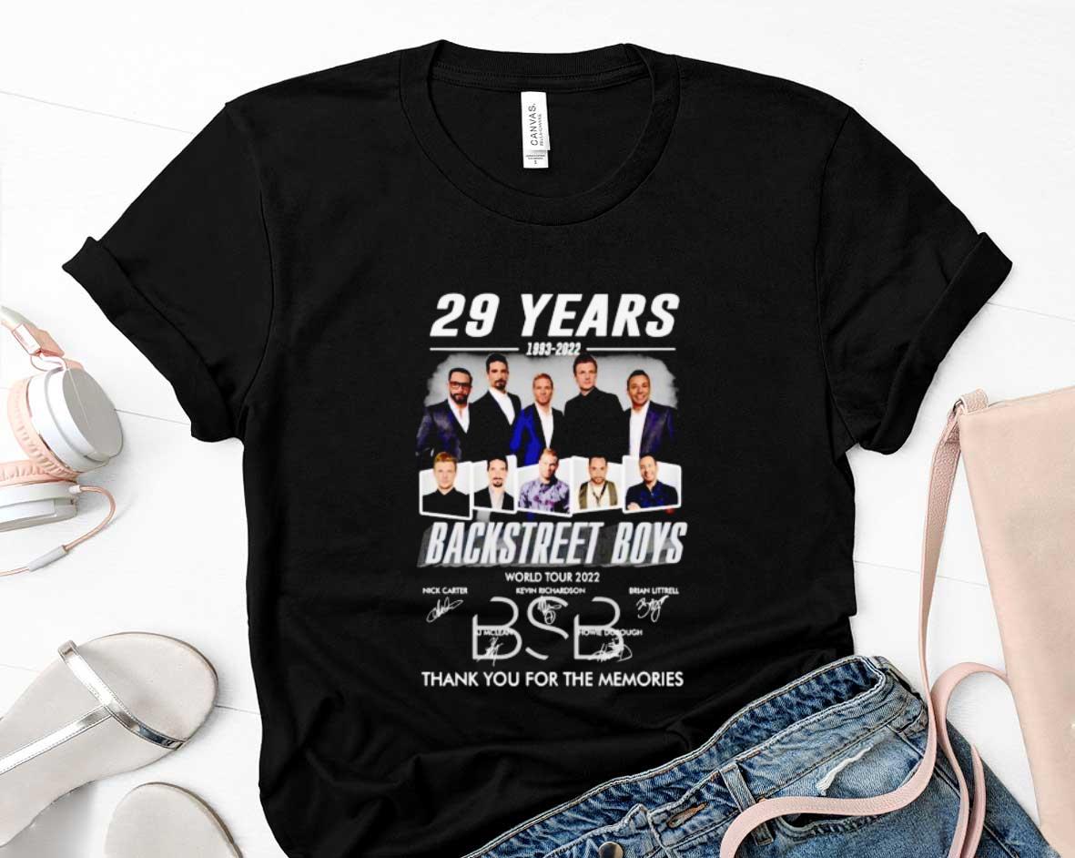 29 Years 1993-2022 Backstreet Boys World Tour 2022 Thank You For The Memories Signatures Shirt 1 Postmaloneshirt News