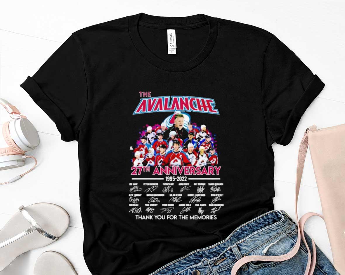The Avalanche 27Th Anniversary 1995-2022 Thank You For The Memories Signatures Shirt 1 Postmaloneshirt News