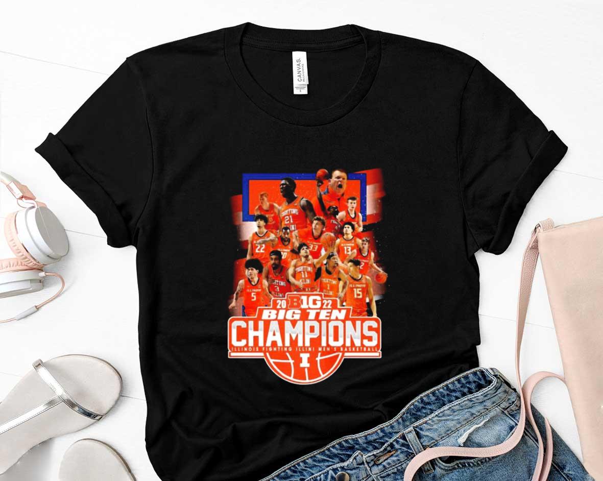 Illinois Fighting Illini Mens Basketball Big Ten 2022 Champions Shirt 89 Clothing