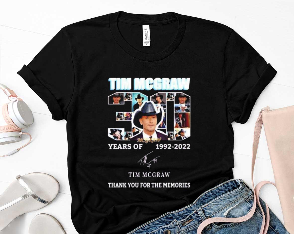 Tim Mcgraw 30 Years Of 1992-2022 Signature Thank Your Or The Memories Shirt 1 Starwars News
