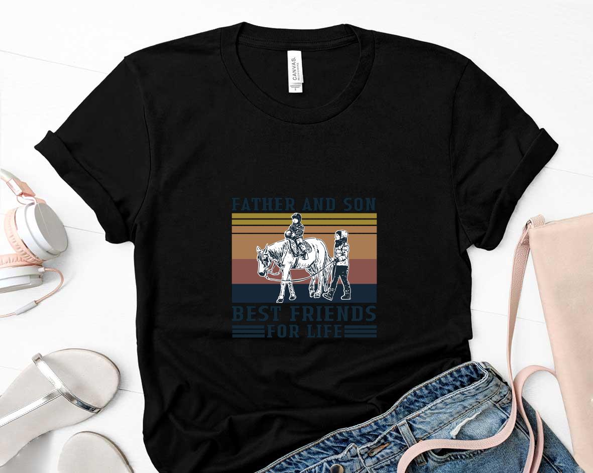 Horse Riding Father And Son Best Friends For Life Vintage Shirt 52 Father's Day